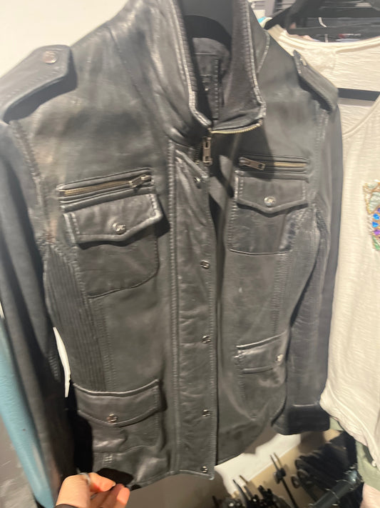B-WARE! JE Lederjacke Schwarz.: L