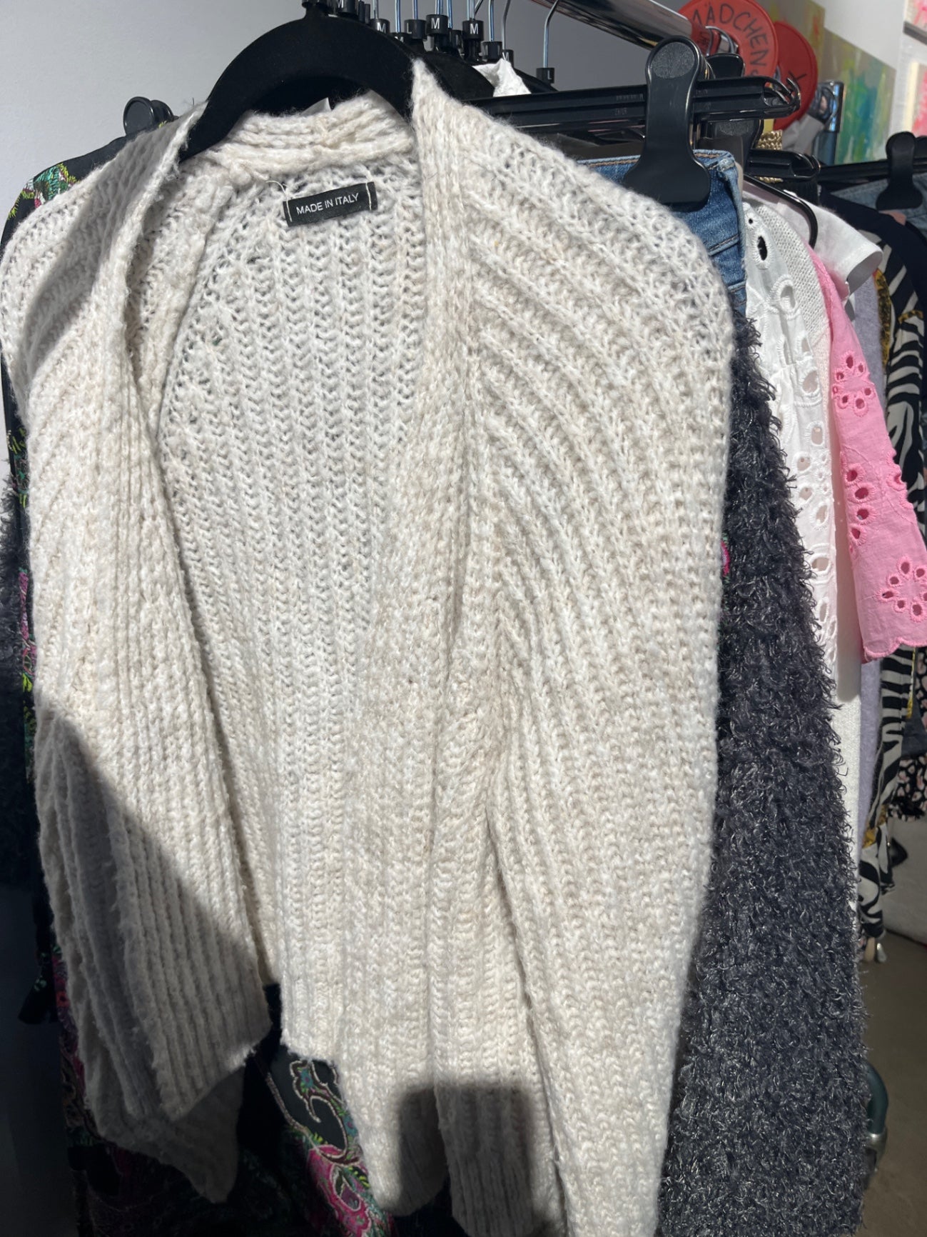 Made in italy Strickjacke Creme Gr.: M