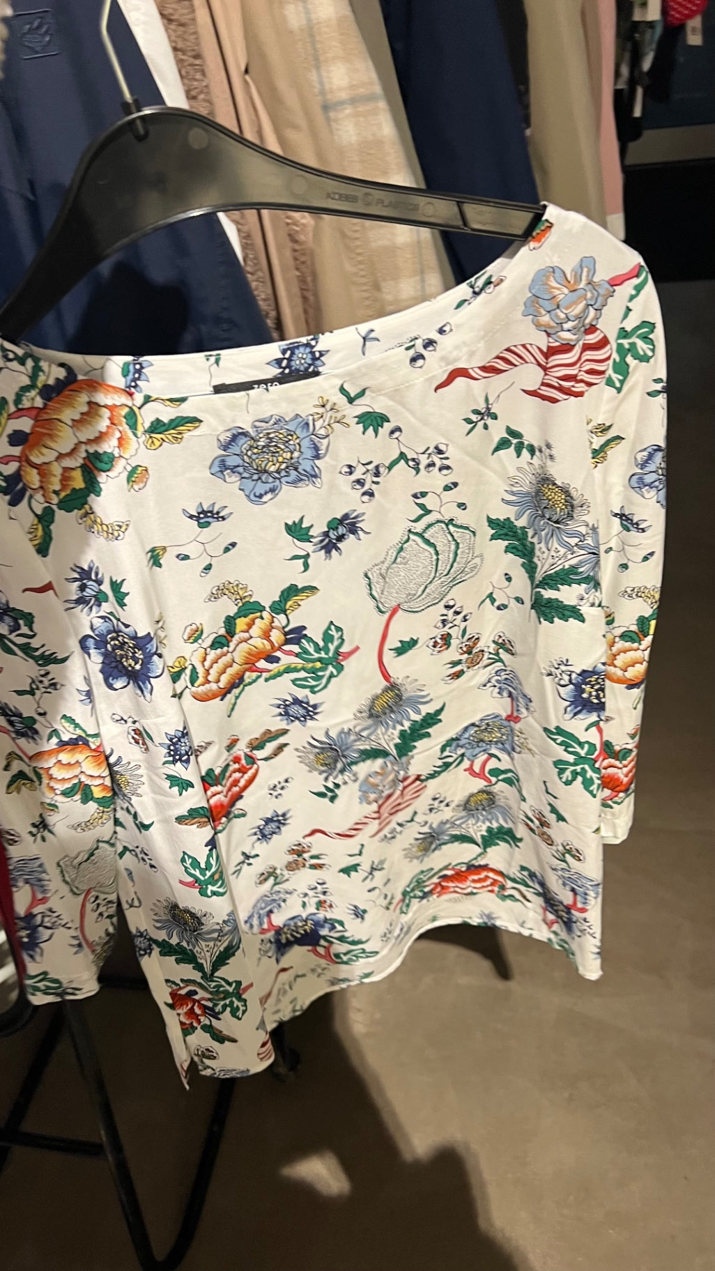 Zwro Bluse Weiß Blumenmuster Gr.: S