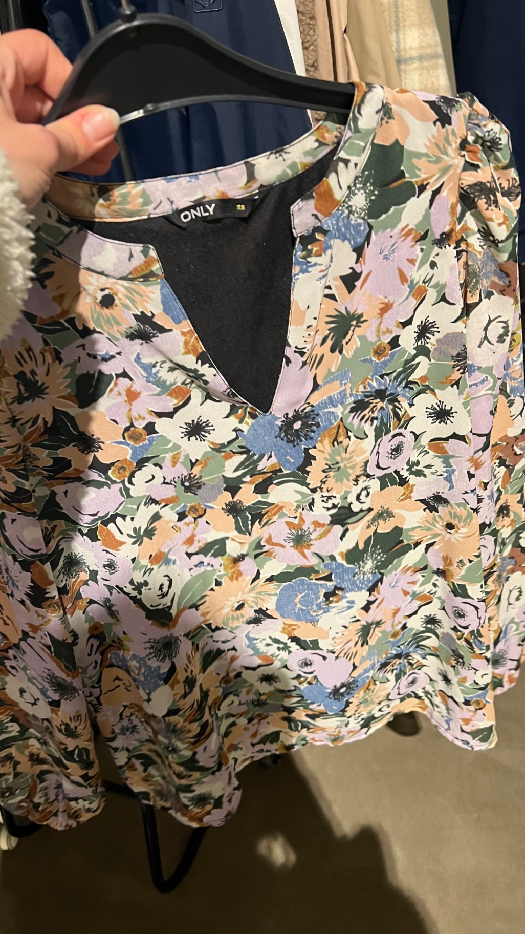 ONLY Bluse Weiß Rosa Bunt Gr.: XS