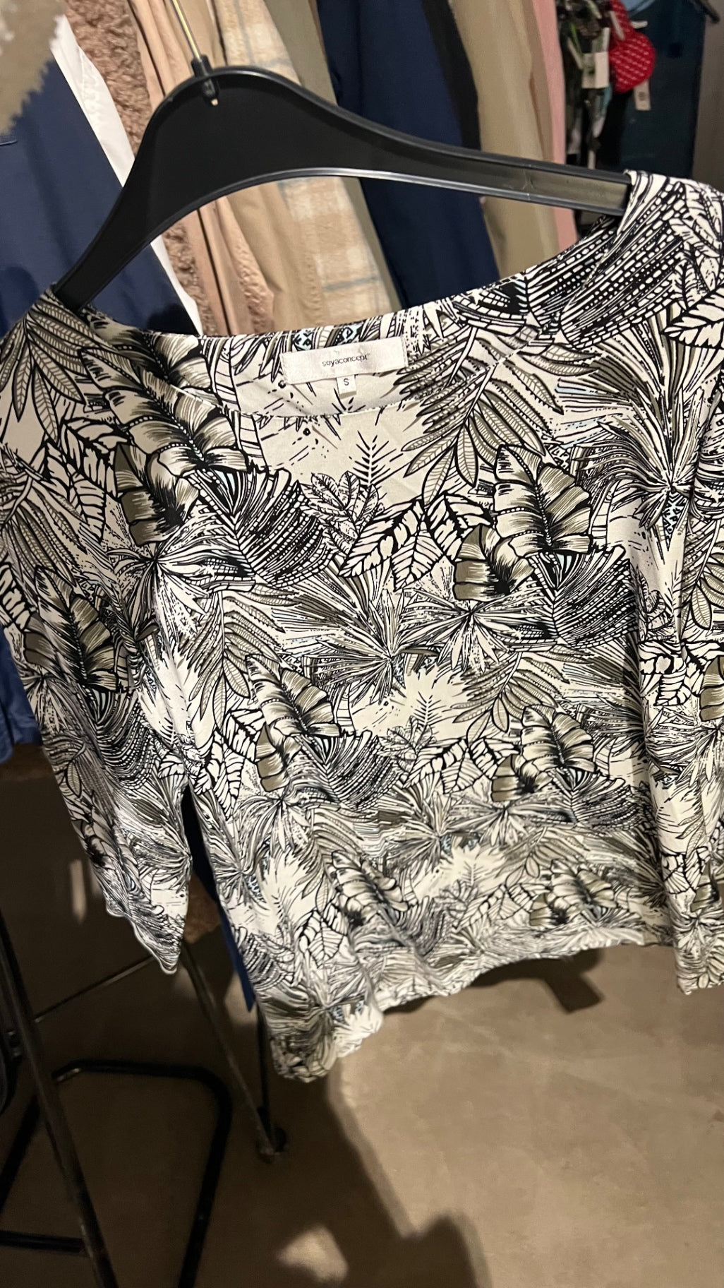 soyaconcept Bluse Beige, Schwarz Gr.: S