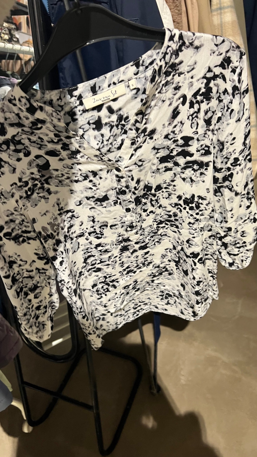 Zus van Sil Bluse Weiß Schwarz Gr.: S