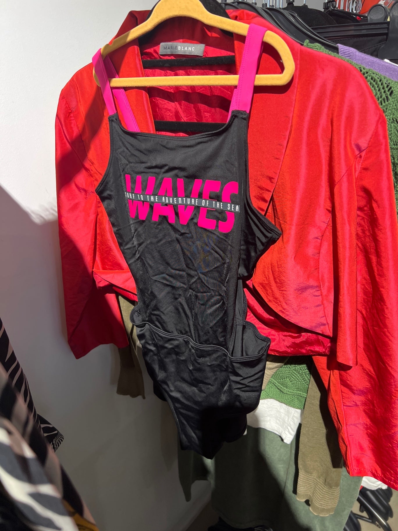 Badeanzug Neu Schwarz mit Pink Gr.: 158