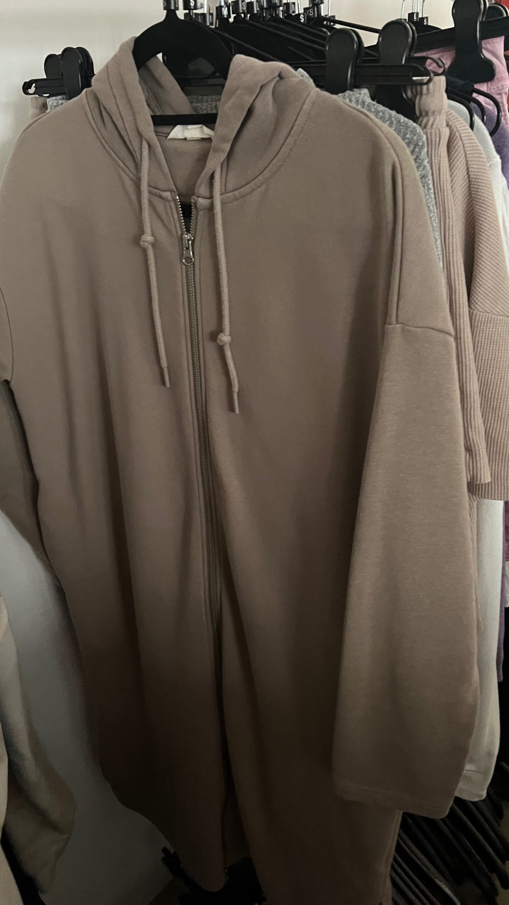 H&M Lange Sweatjacke Beige Gr.: S