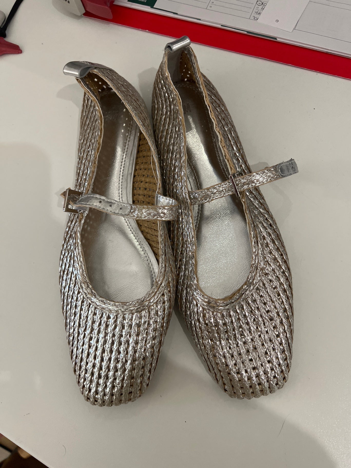 H&M Ballerinas Silber Gr.: 39