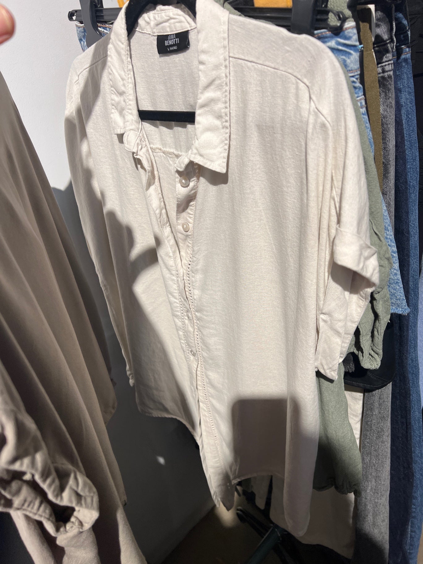 Gina Benotti Bluse Leinen Beige Gr.: L