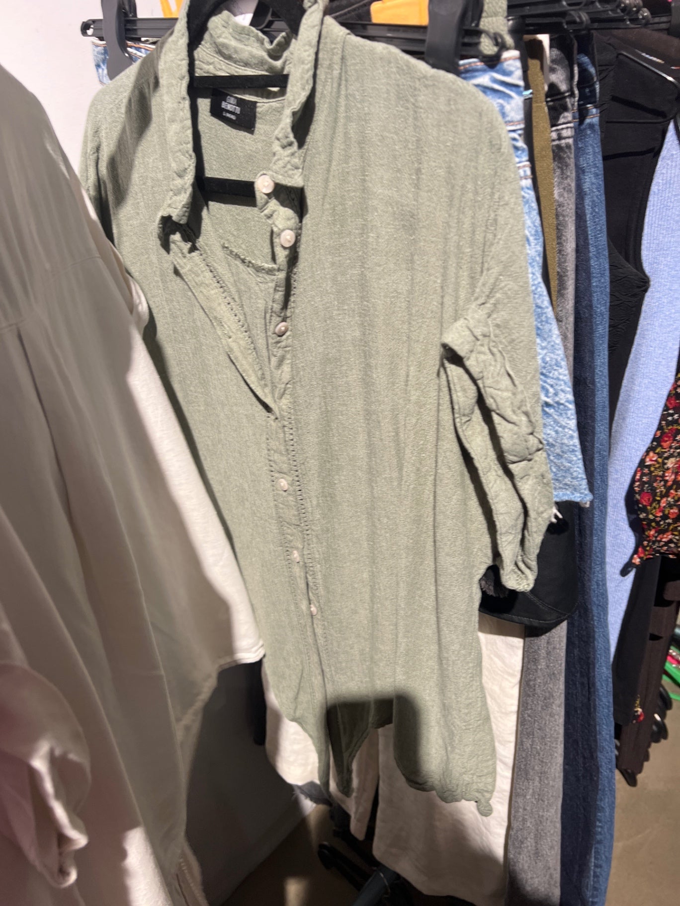 Gina Benotti Bluse Leinen Grün Gr.: L