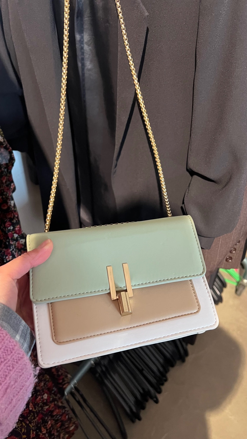 Bijou Brigitte Handtasche Beige, Mintgrün