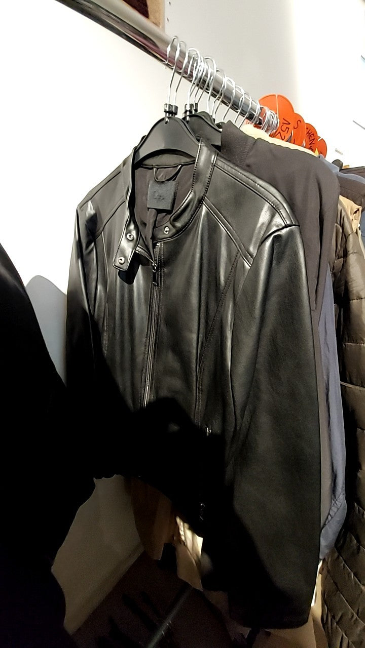 C&A Lederimitatjacke Schwarz Gr.: XL