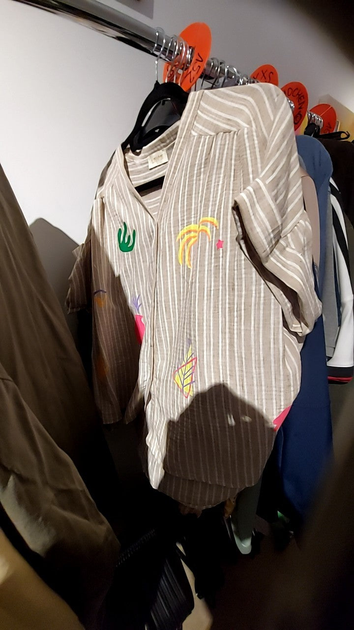 Len's Bluse Beige/Bunt Onsesize