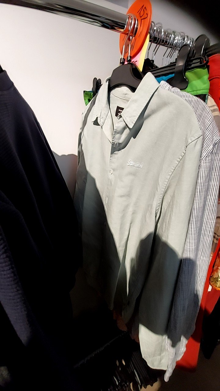Superdry Hemd mit  Leinen Hellgrün Gr.: L