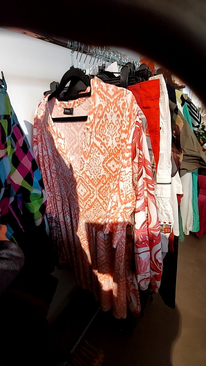 Janina Kleid Lachs und weiß Gr.: 42