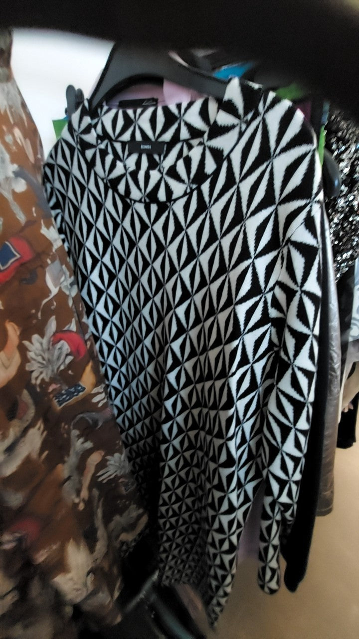 BONITA Kleid Schwarz-Weiß Gr.: XL