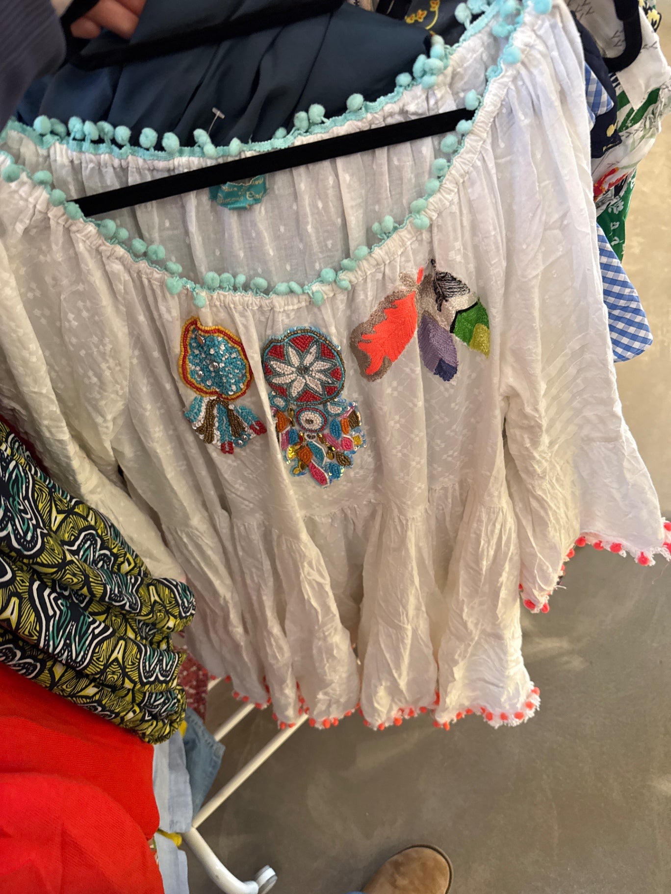 Antica Sarteria Kleid Weiß bunt 