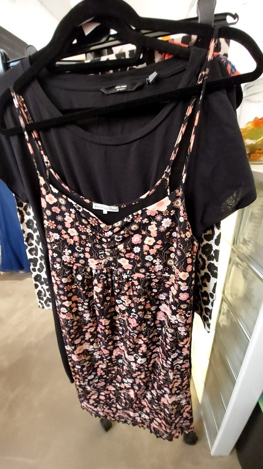 Anna Field Mama Kleid Schwarz/Pink Gr.: 42