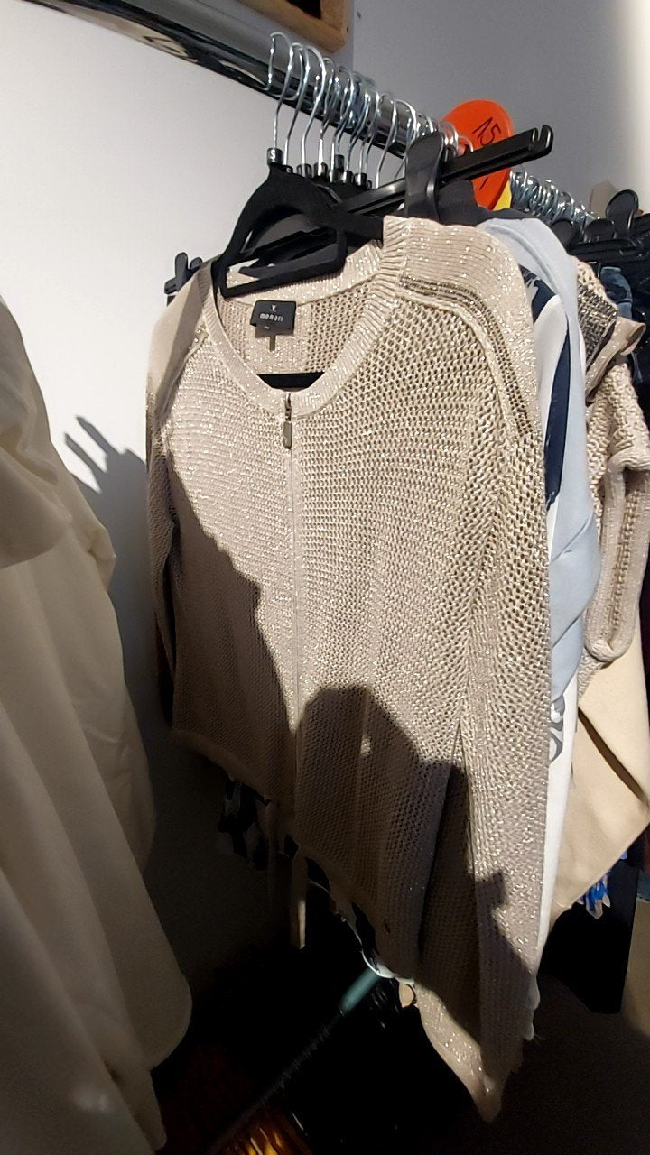 Zara Strickjacke Beige/Glitzer Gr.: XS
