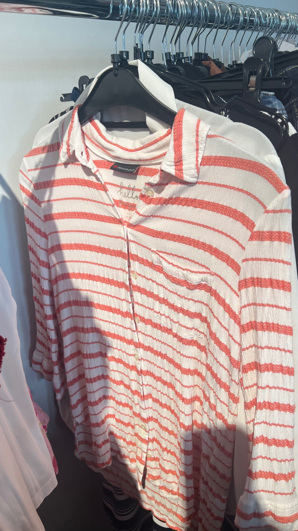Street One Bluse Weiß rote Streifen Gr.: L