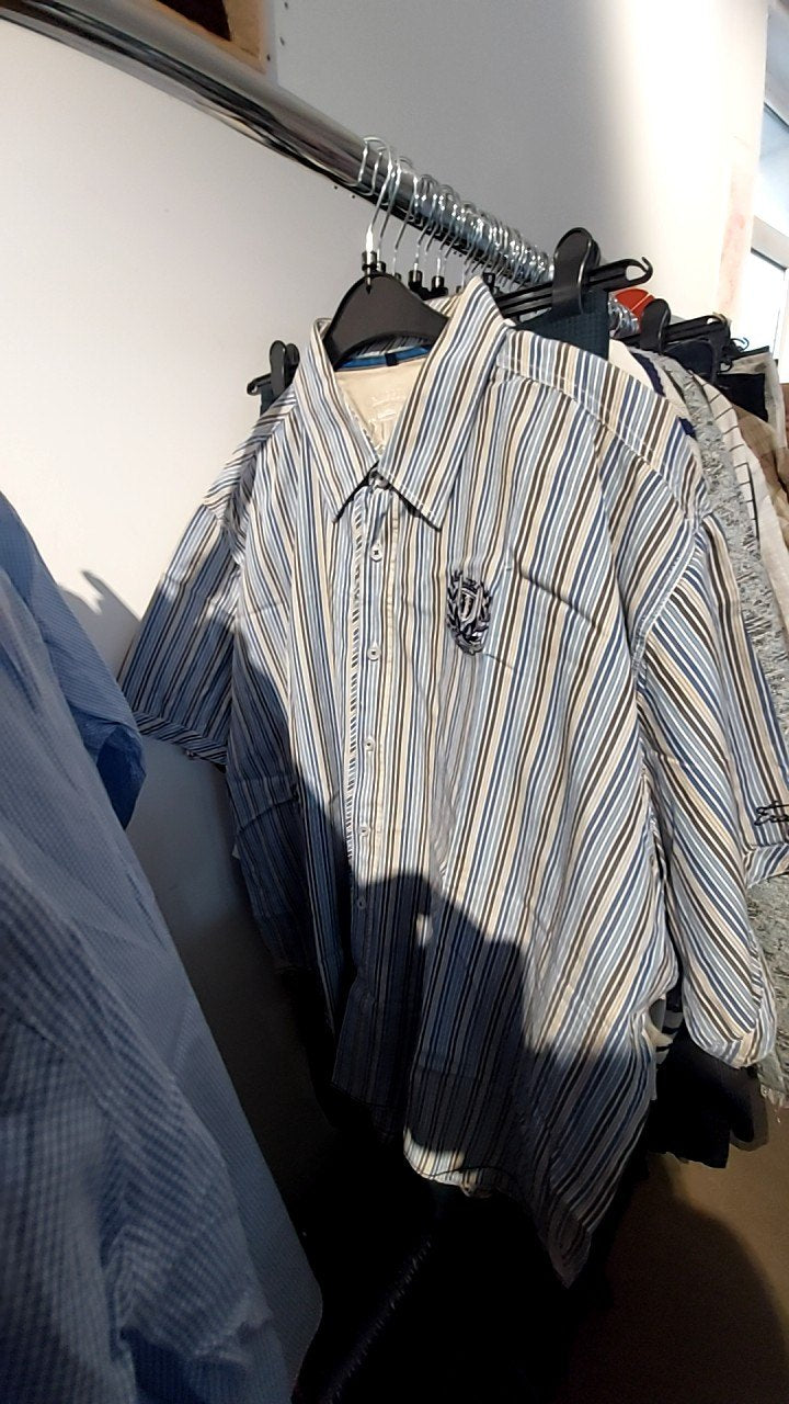 Traffic Hemd Beige, Blau, Weiß Gr.: XXXL