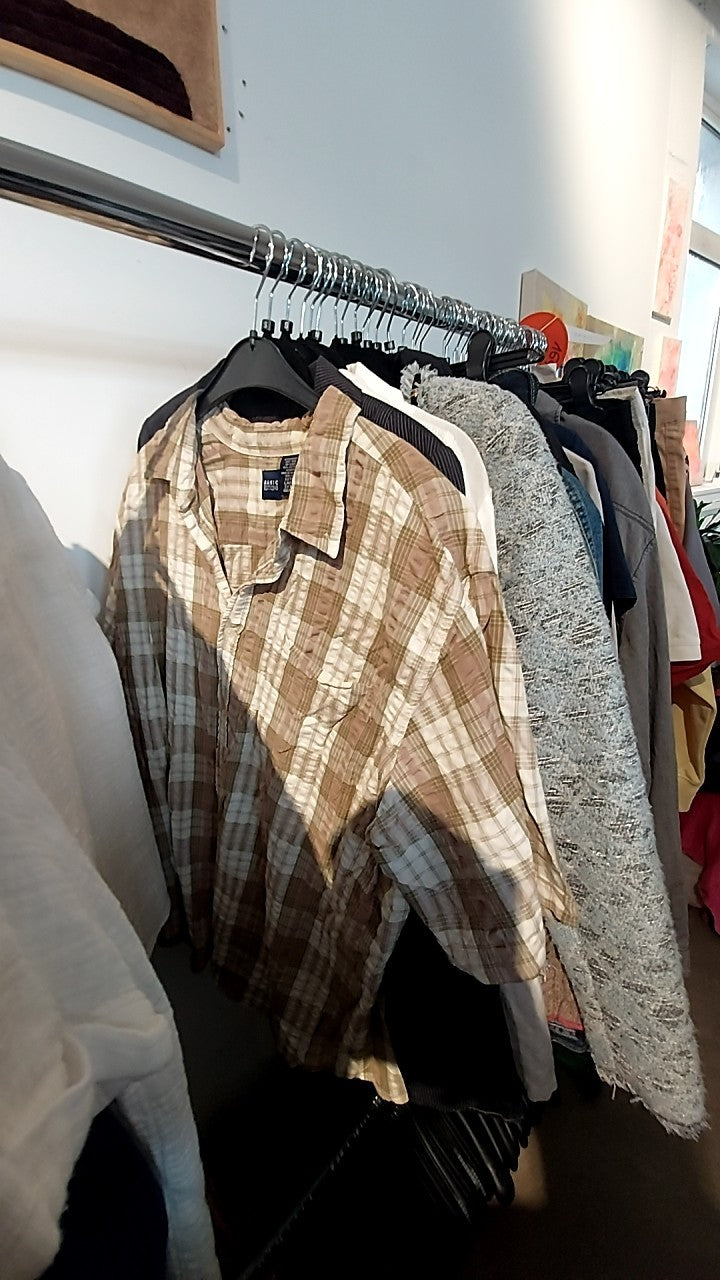 Hemd Beige, Braun, Weiß Gr.: XL