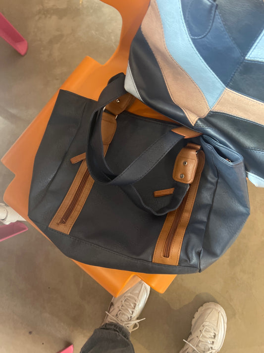 Tasche Blau Braun 