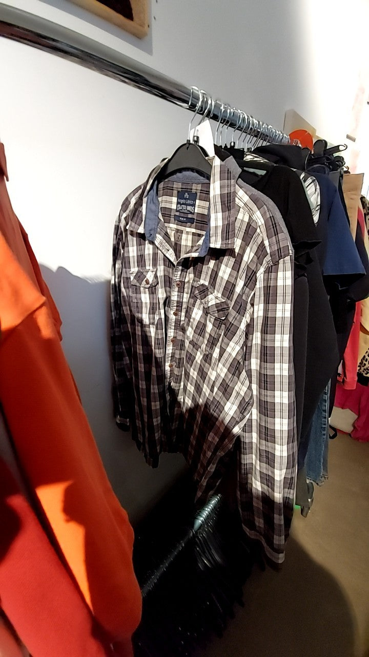 Angelo Litrico Hemd Schwarz/Weiß Gr.: XXXL
