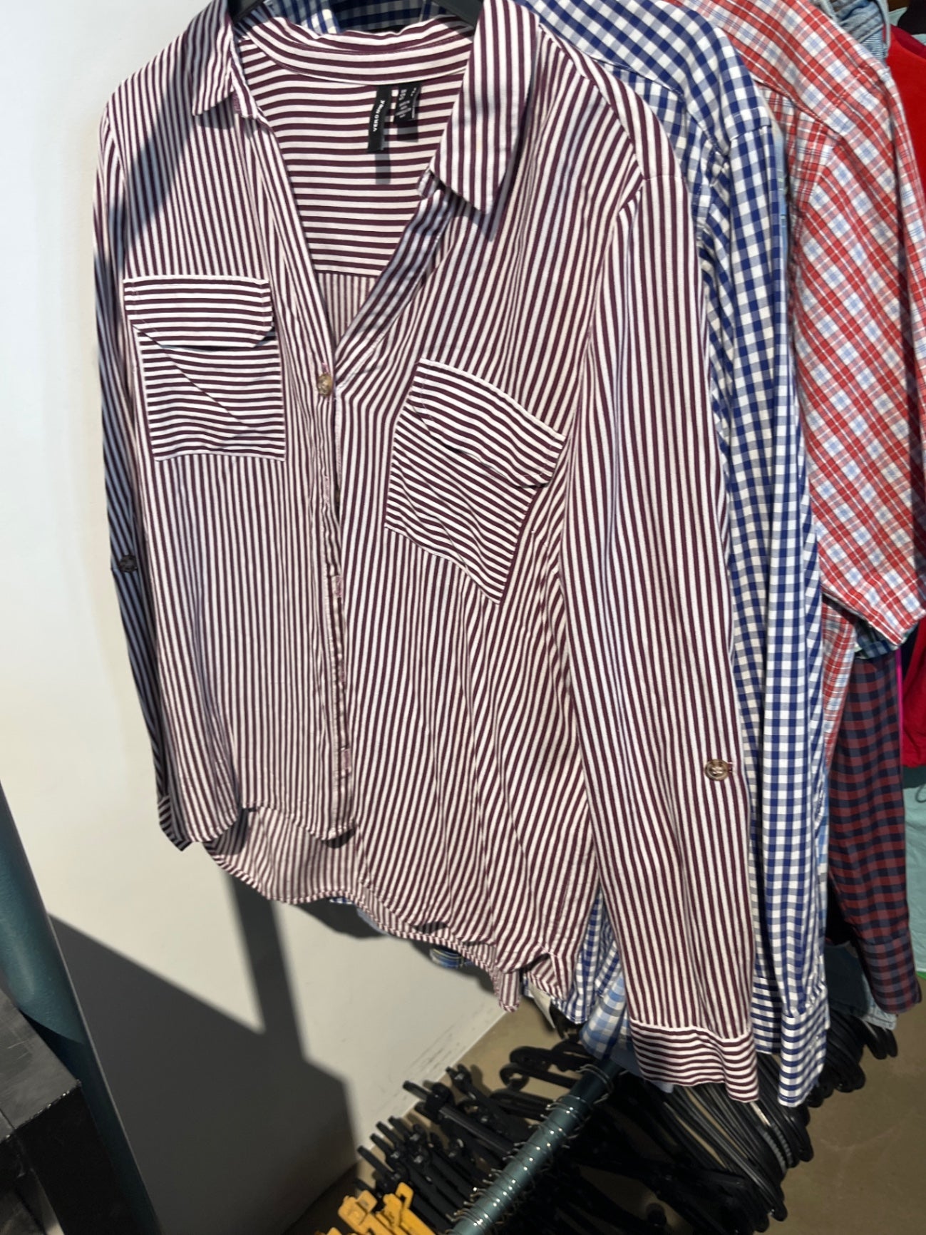 Vero Moda Bluse Weiß rot Streifen L