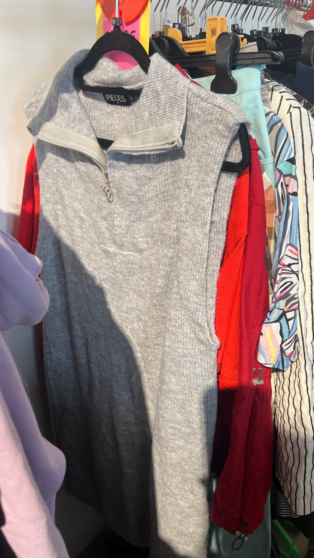 PIECES Kleid Pullover Grau Gr.: M