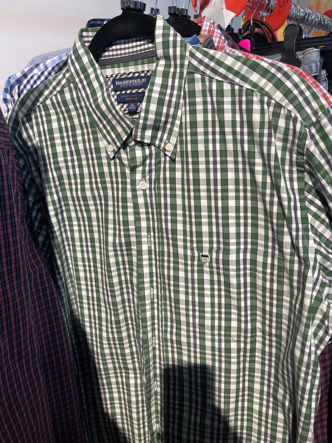 BASEFIELD Hemd Grün kariert Gr.: XL
