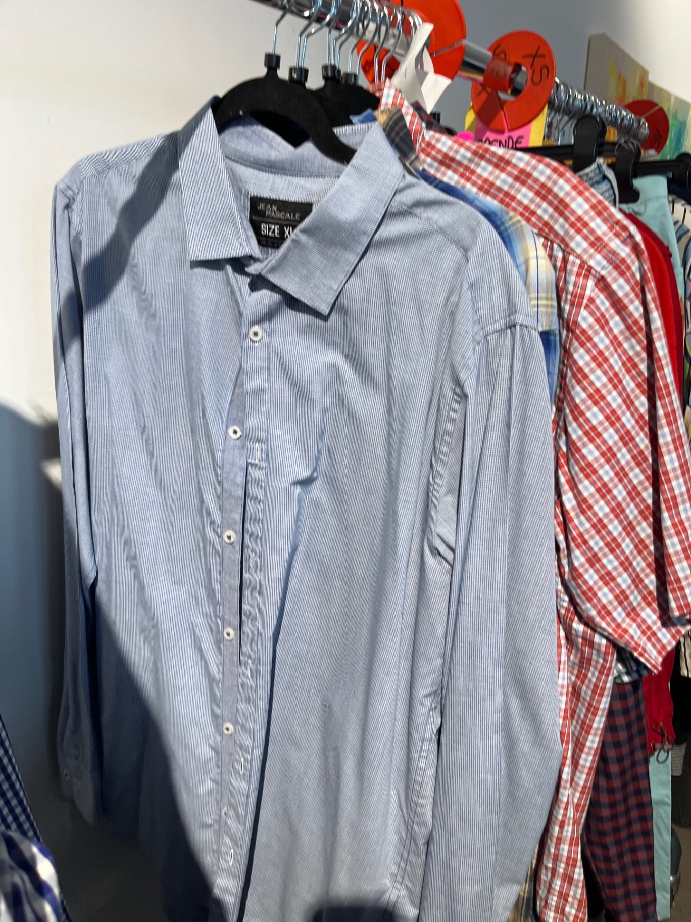 Jean Pascale Hemd Blau kariert Gr.: L