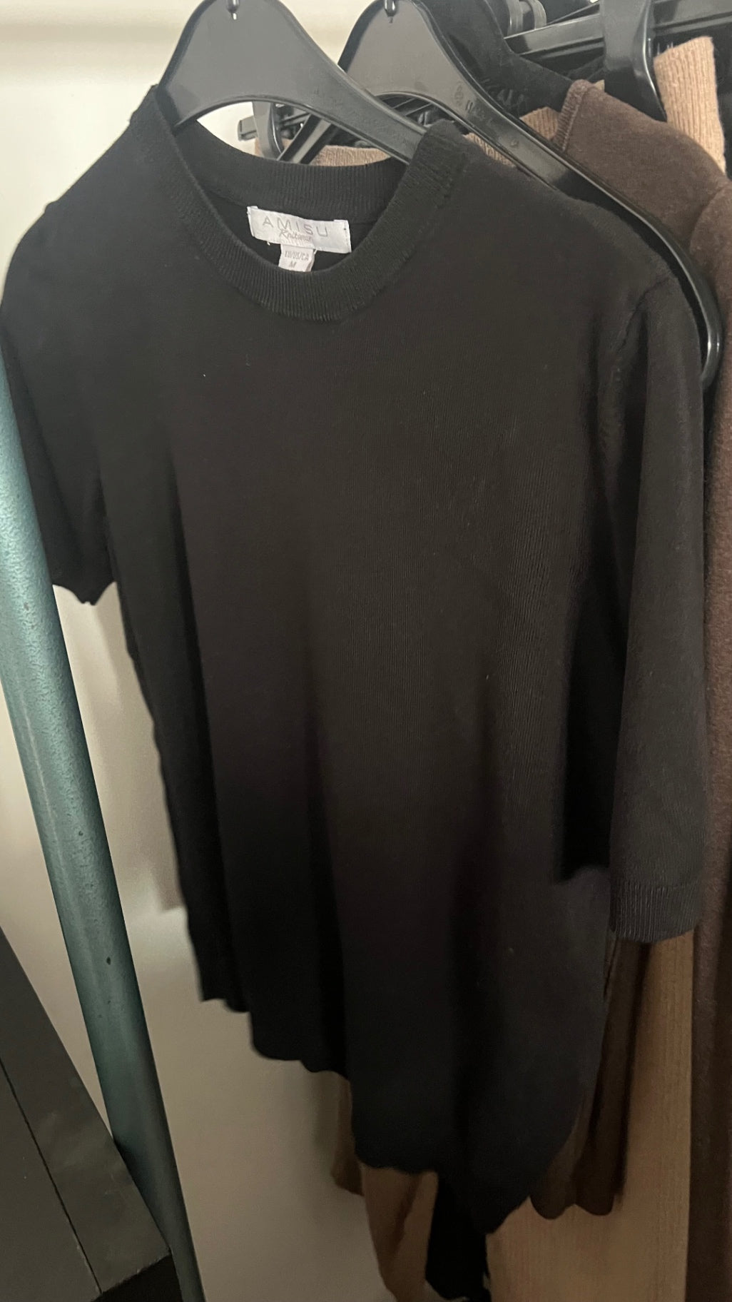 Amisu Pullover T-Shirt Schwarz Gr.: M