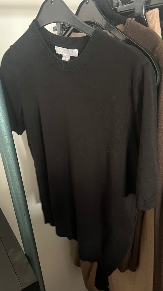 Amisu Pullover T-Shirt Schwarz Gr.: M