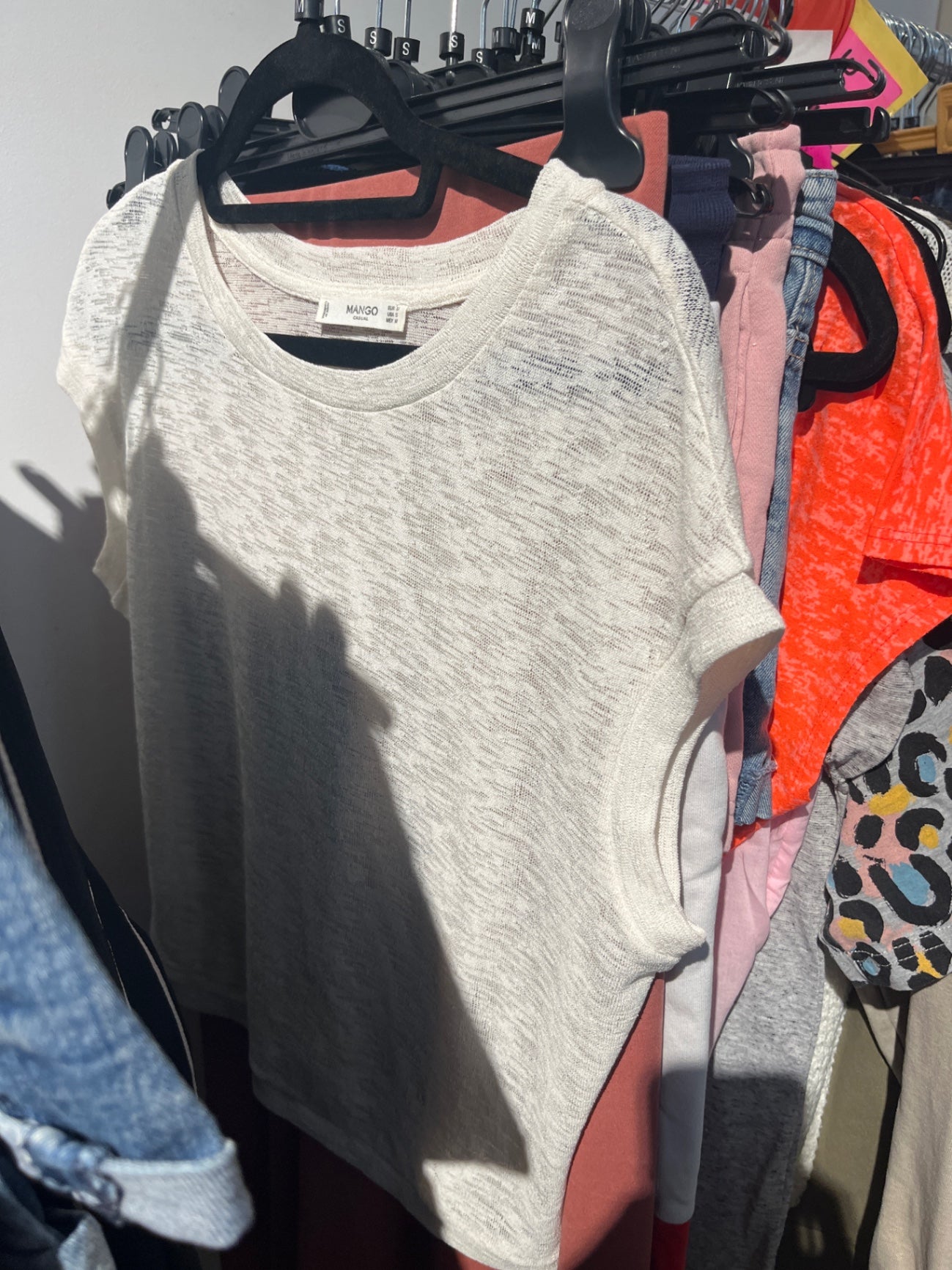 MANGO T-Shirt Creme Gr.: M