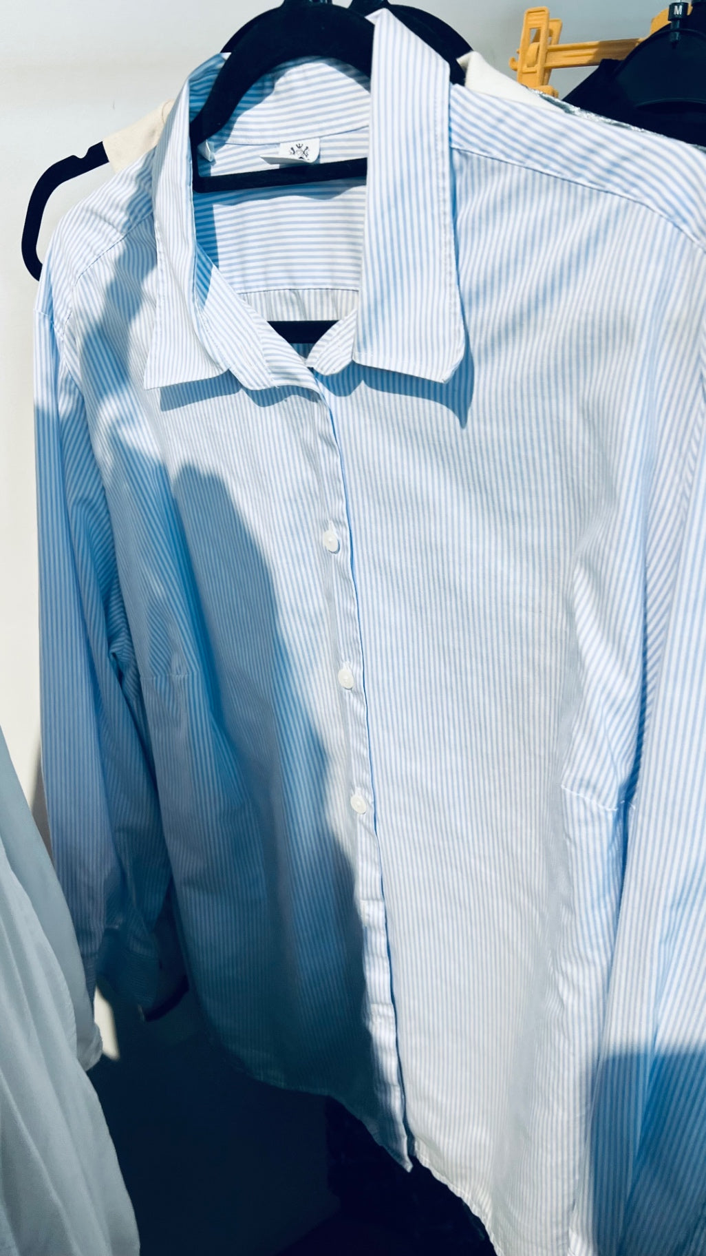 Walbusch Bluse Blau/Weiß gestreift Gr.: XL