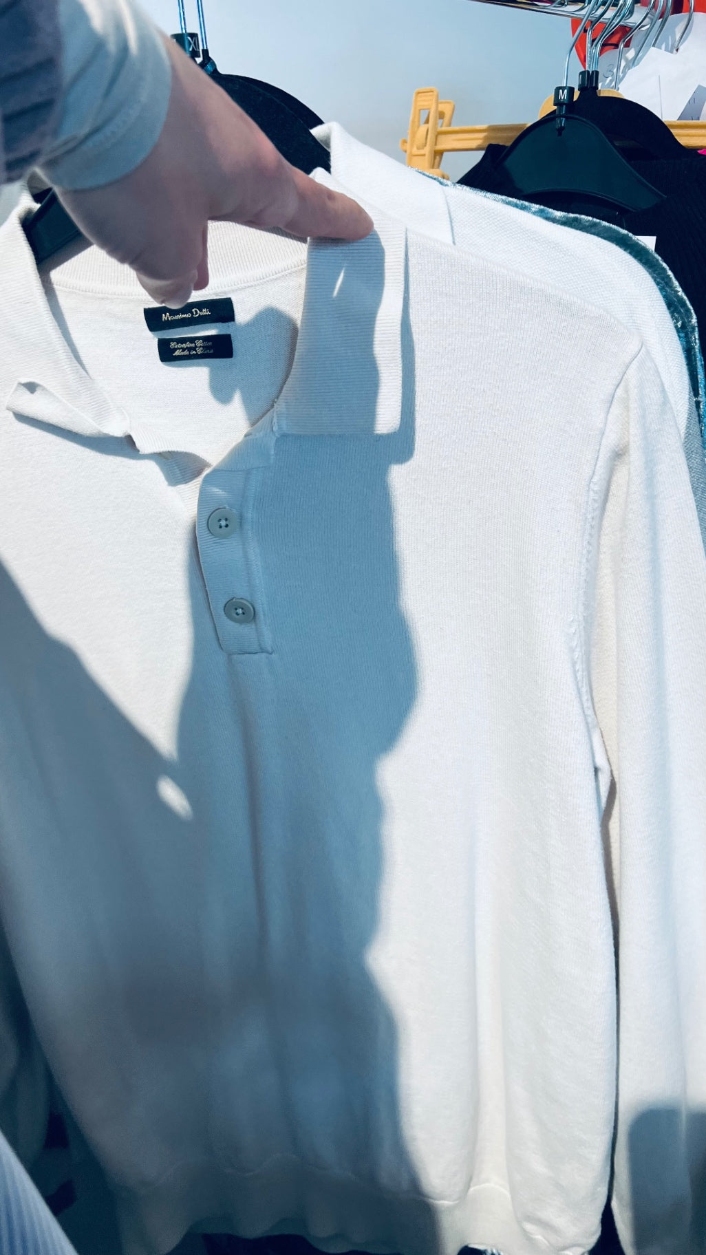 Massimo Dutti Poloshirt Weiß Gr.: M