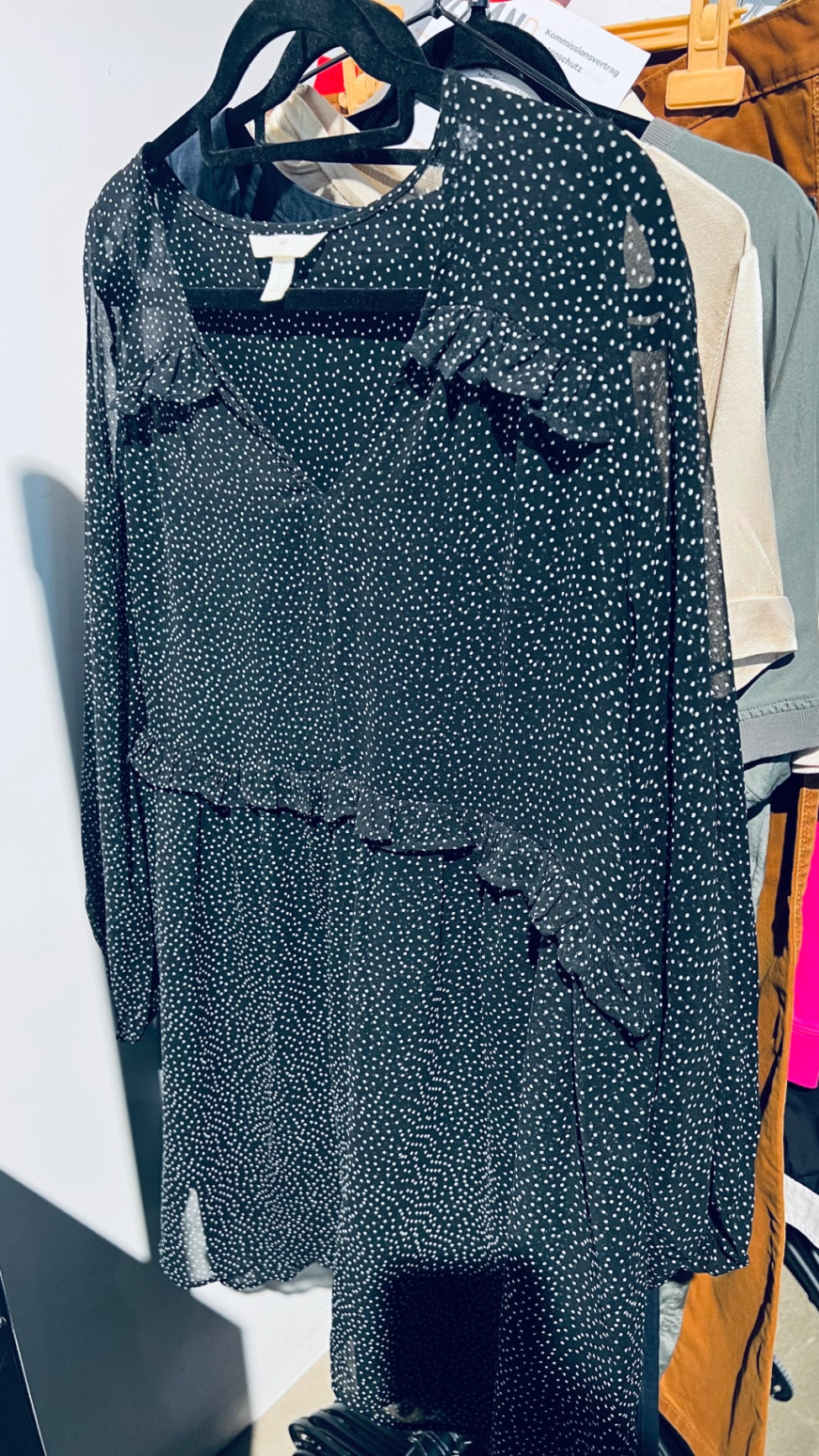 H&M Bluse Schwarz mit weißen Punkten Gr.: S