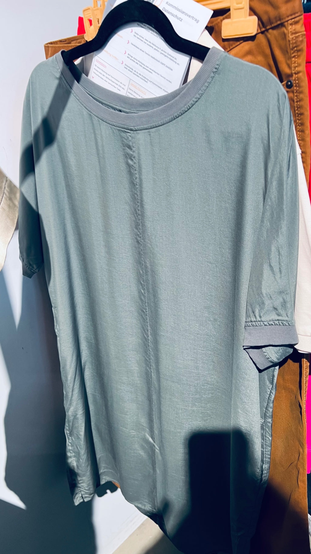 T-Shirt / Kleid Satin Grau Gr.: L