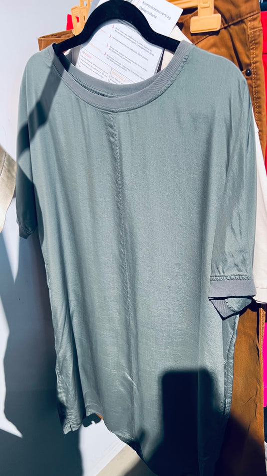 T-Shirt / Kleid Satin Grau Gr.: L