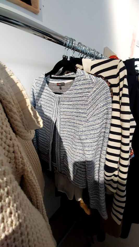 Street One Strickjacke Blau und Weiß Gr.: S