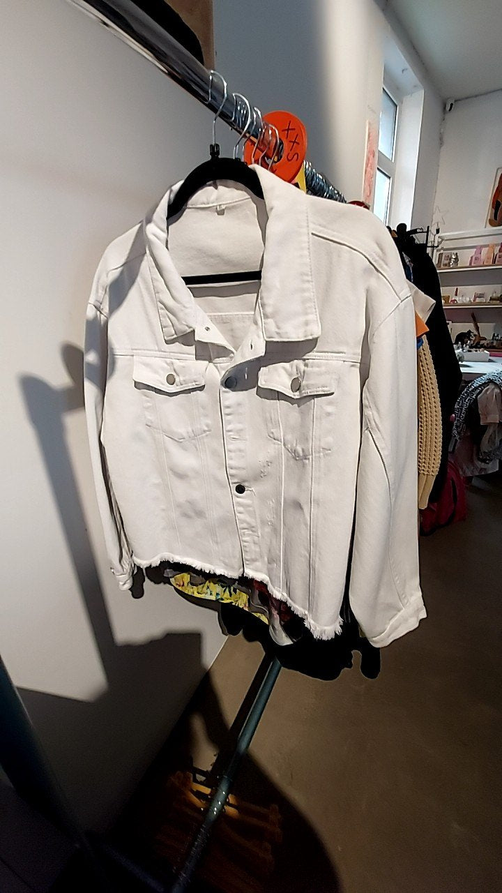 Jeansjacke Weiß Gr.: XL
