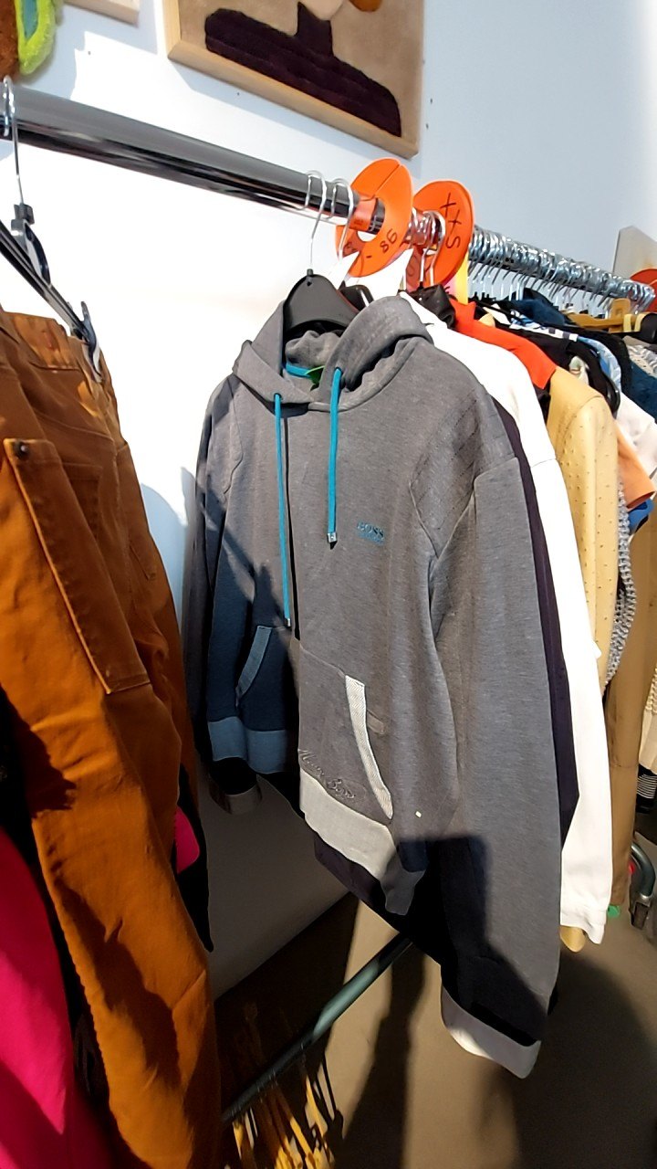 BOSS Hoodie Grau/Blau Gr.: M