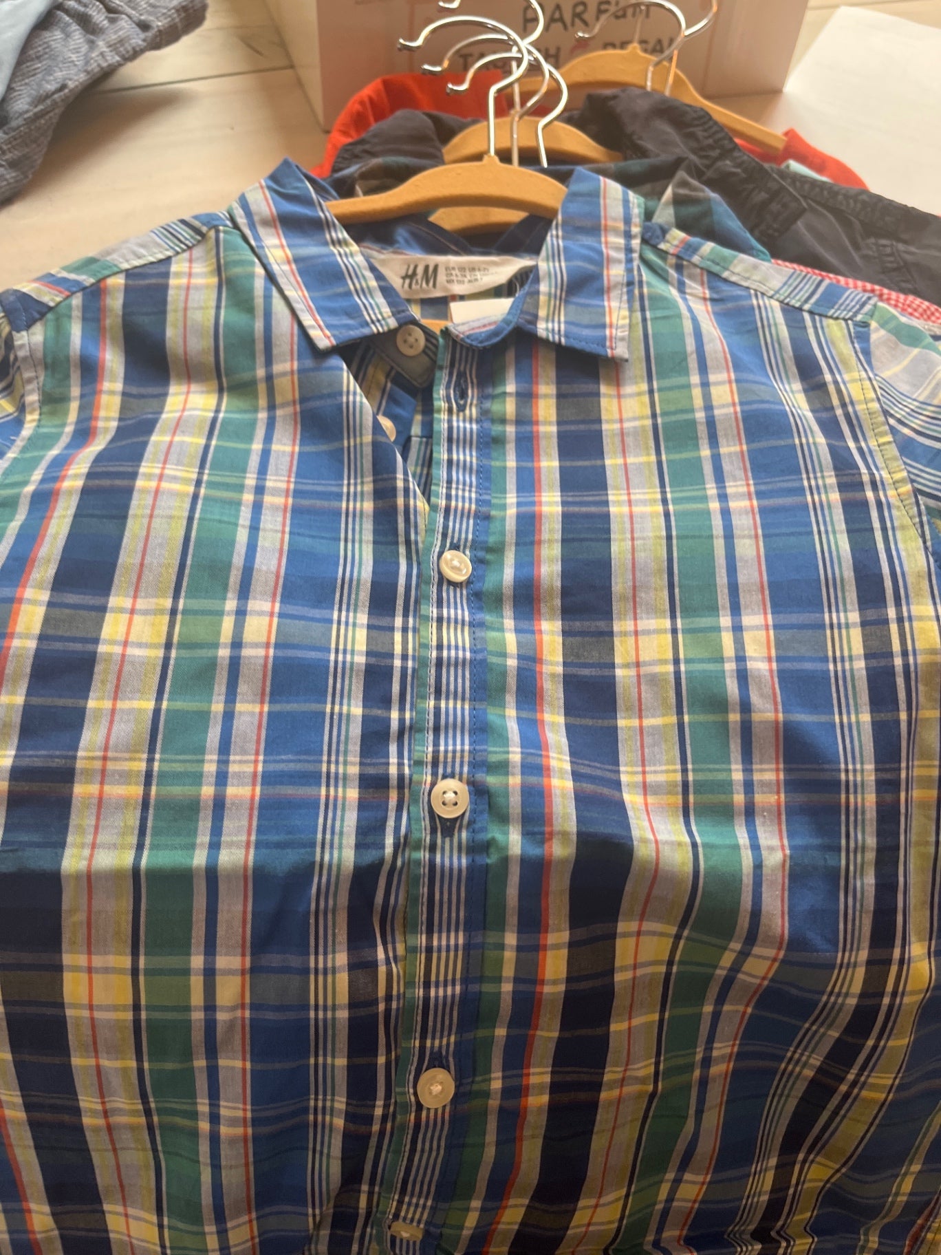H&M Hemd Kariert blau Gr.: 122