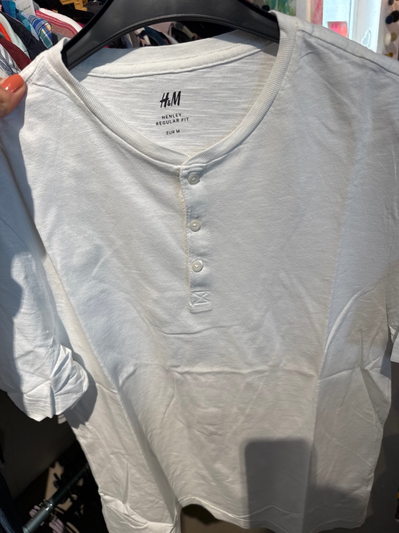 H&M Henley Shirt Weiß Gr.: M