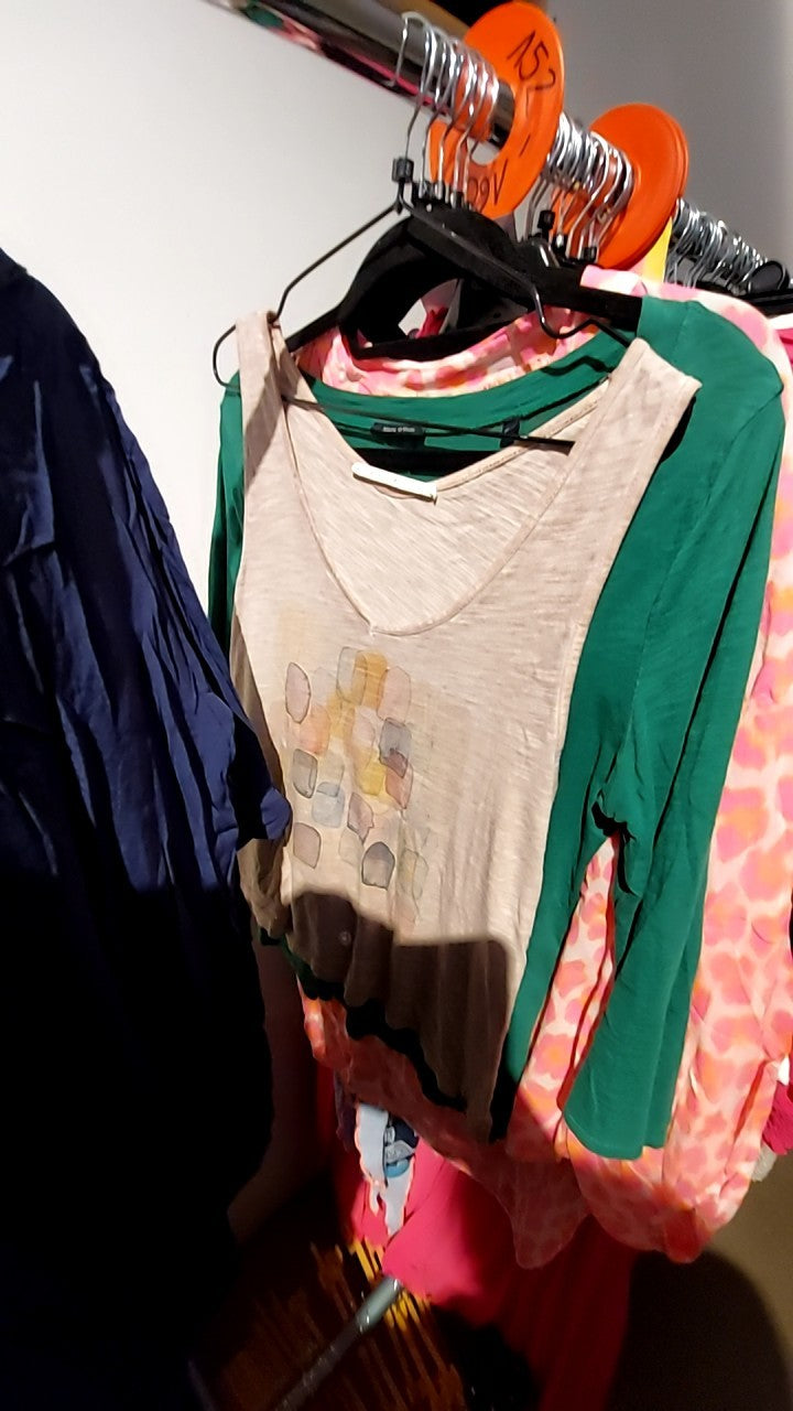 Nile Atelier Top Beige mit Muster Gr.: S