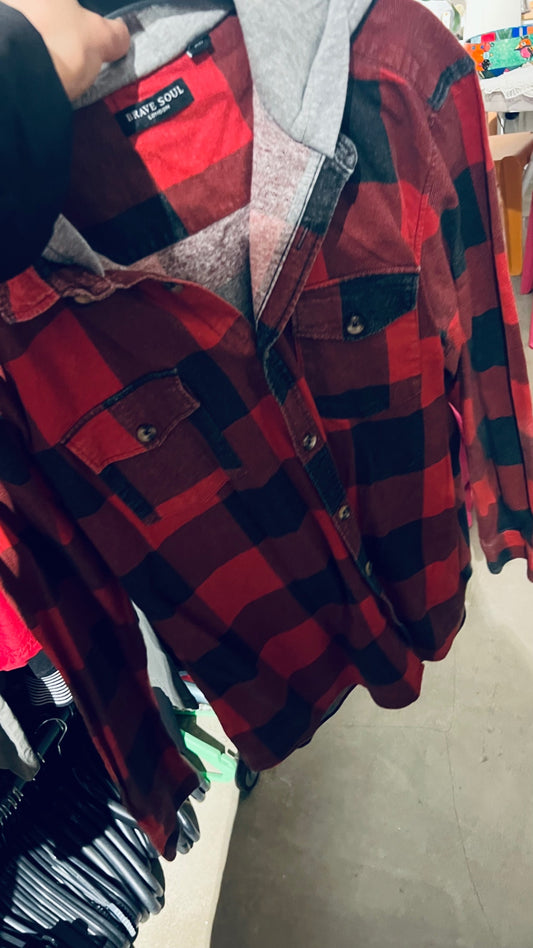 Brave Soul Hemd Rot Gr.: XL