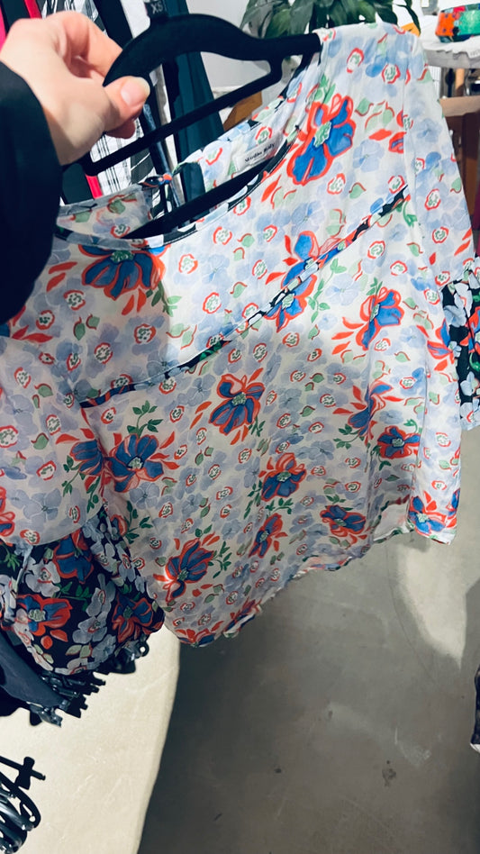Studio Italy Bluse Weiß Blau Gr.: S