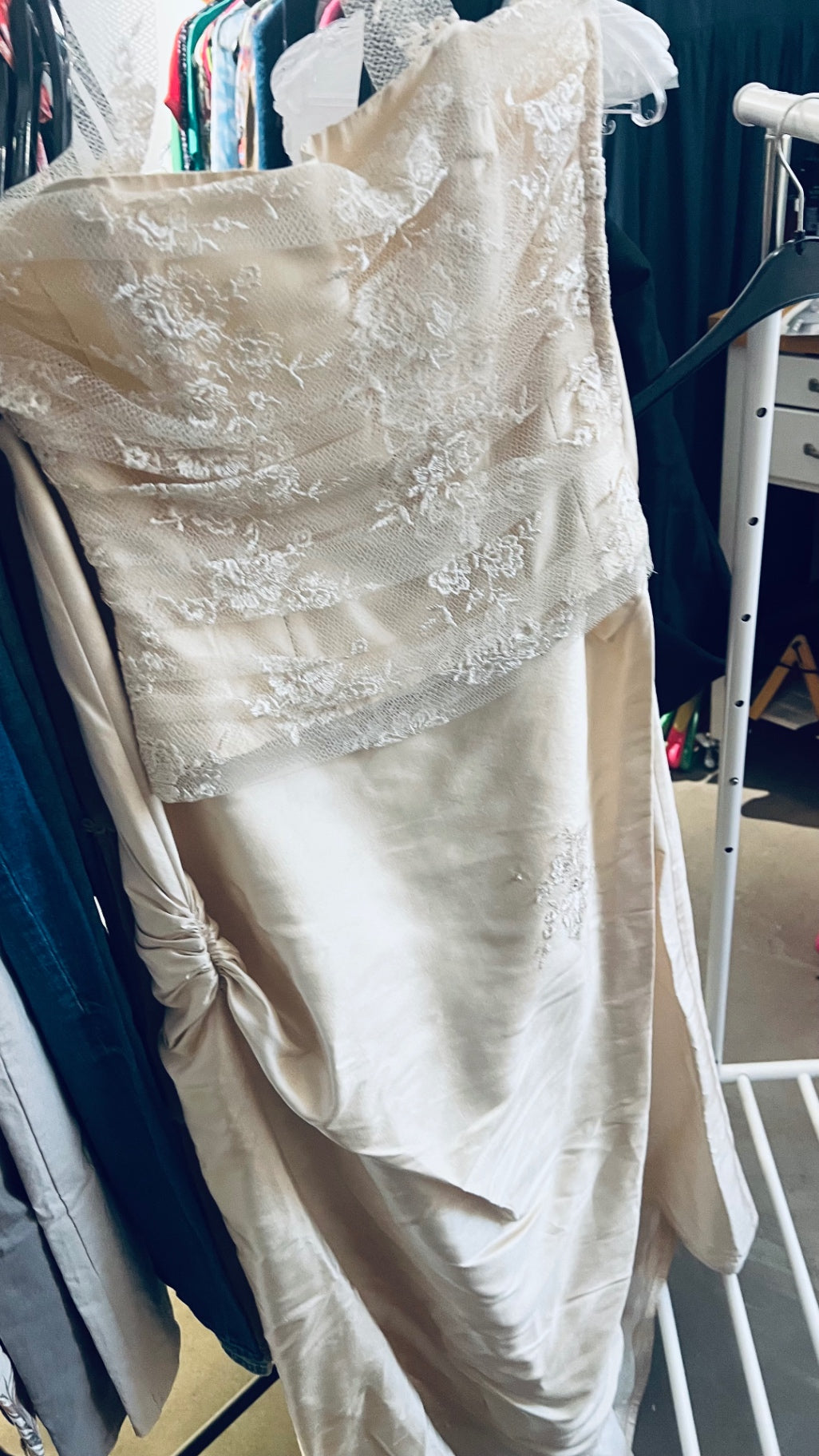 Abendkleid Elfenbein Gr.: L