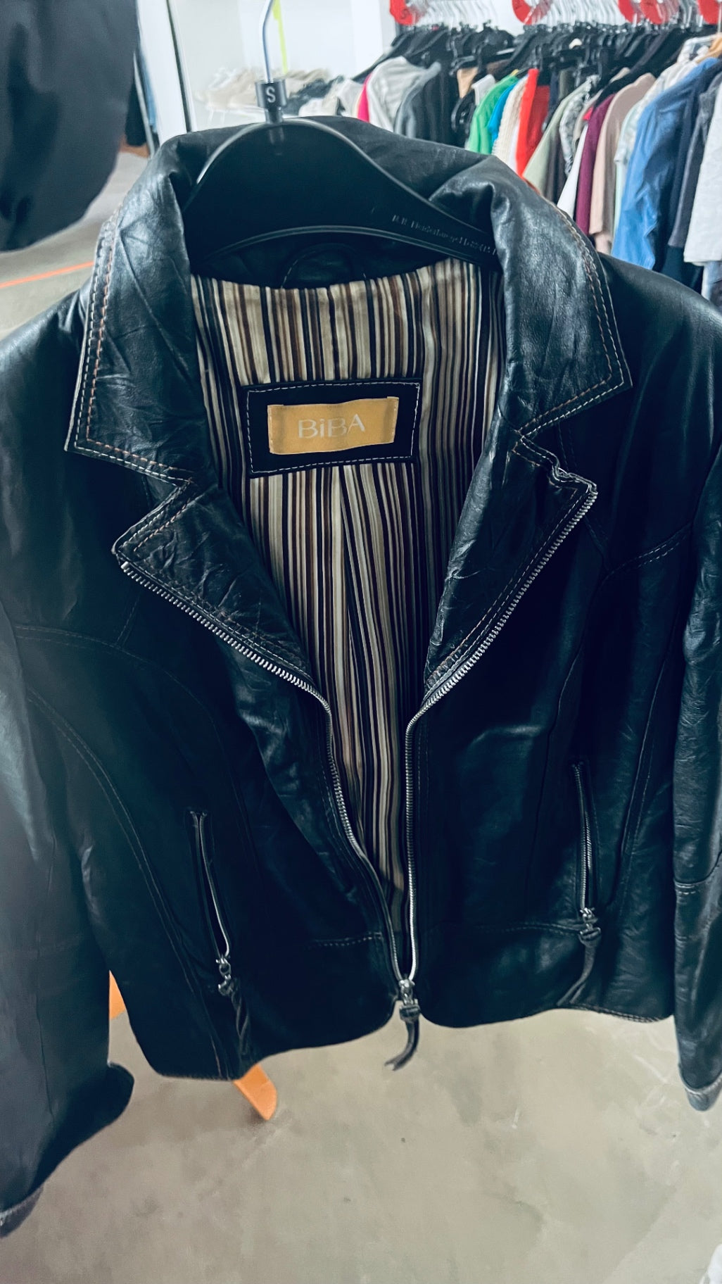BIBA Lederjacke Schwarz Gr.: S