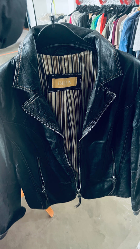 BIBA Lederjacke Schwarz Gr.: S