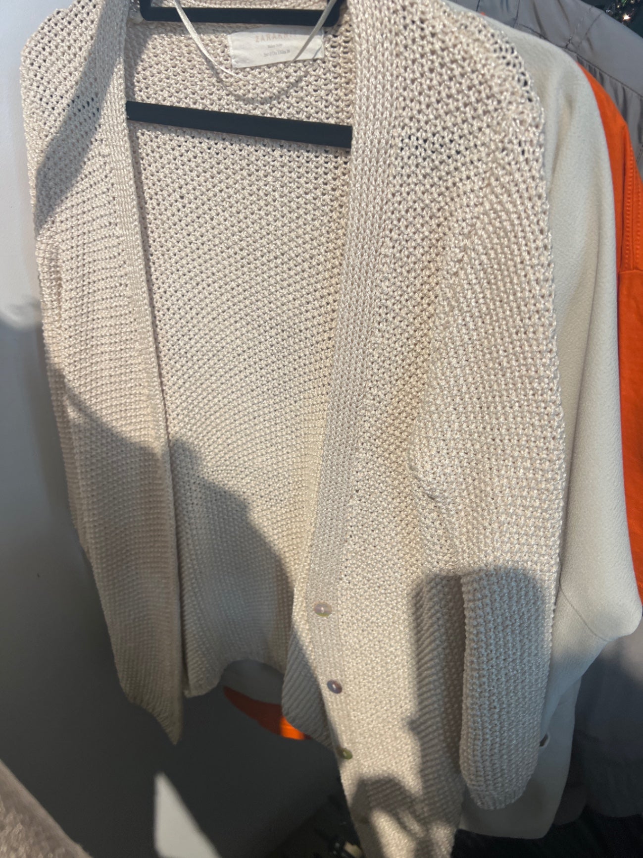Zara Strickjacke Creme Gr.: M
