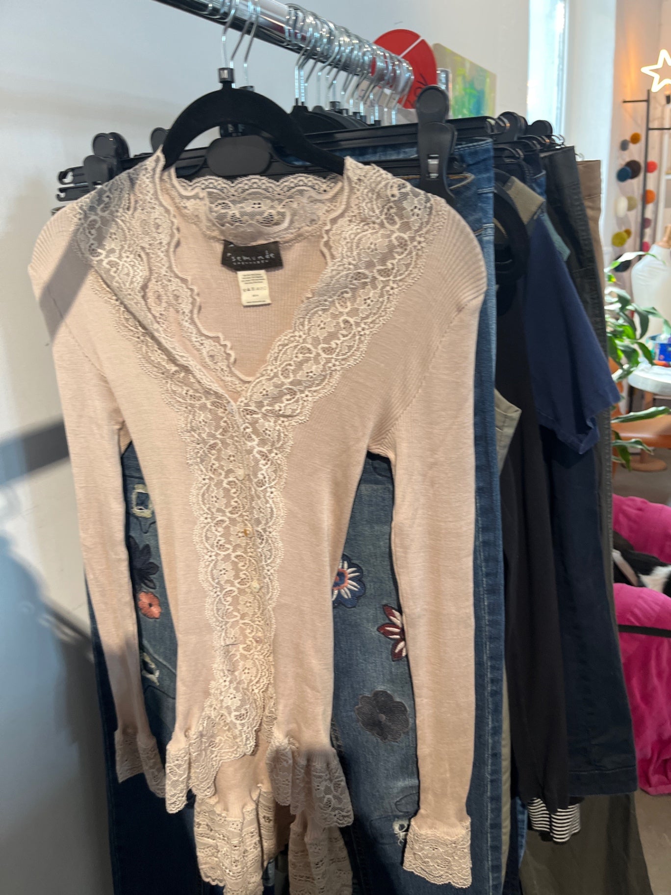 rosemunde Top Beige Spitze Gr.: M